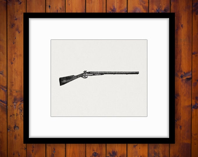 Printable Antique Gun Graphic Download Digital Gun Image Artwork Jpg Png Eps HQ 300dpi No.4265