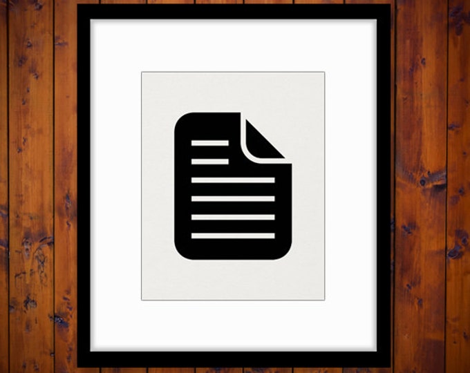 Printable Digital Document Icon Graphic Paper Document Download Image Vintage Clip Art Jpg Png Eps HQ 300dpi No.3936