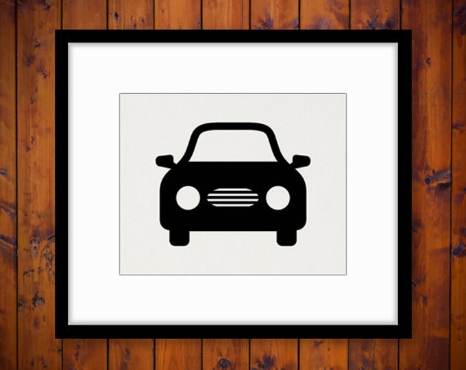 Printable Image Simple Car Icon Digital Download Car Graphic Illustration Antique Clip Art Jpg Png Eps HQ 300dpi No.3962