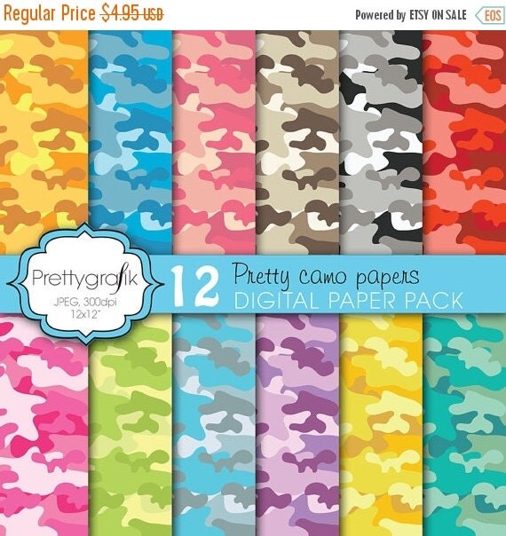 80% OFF SALE camouflage digital paper, commercial use, scrapbook papers, background - PS614 Il_570xn