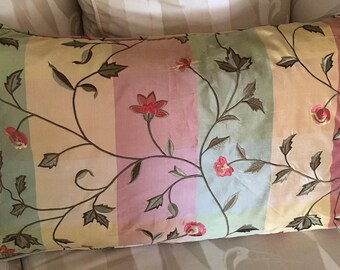 16x26 in Embroidered Plaid Silk Pillow cover