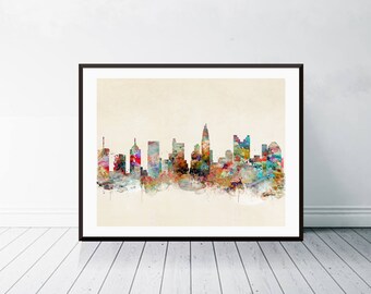 Columbus skyline | Etsy