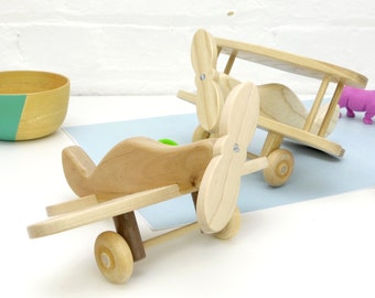 Wooden toy plane