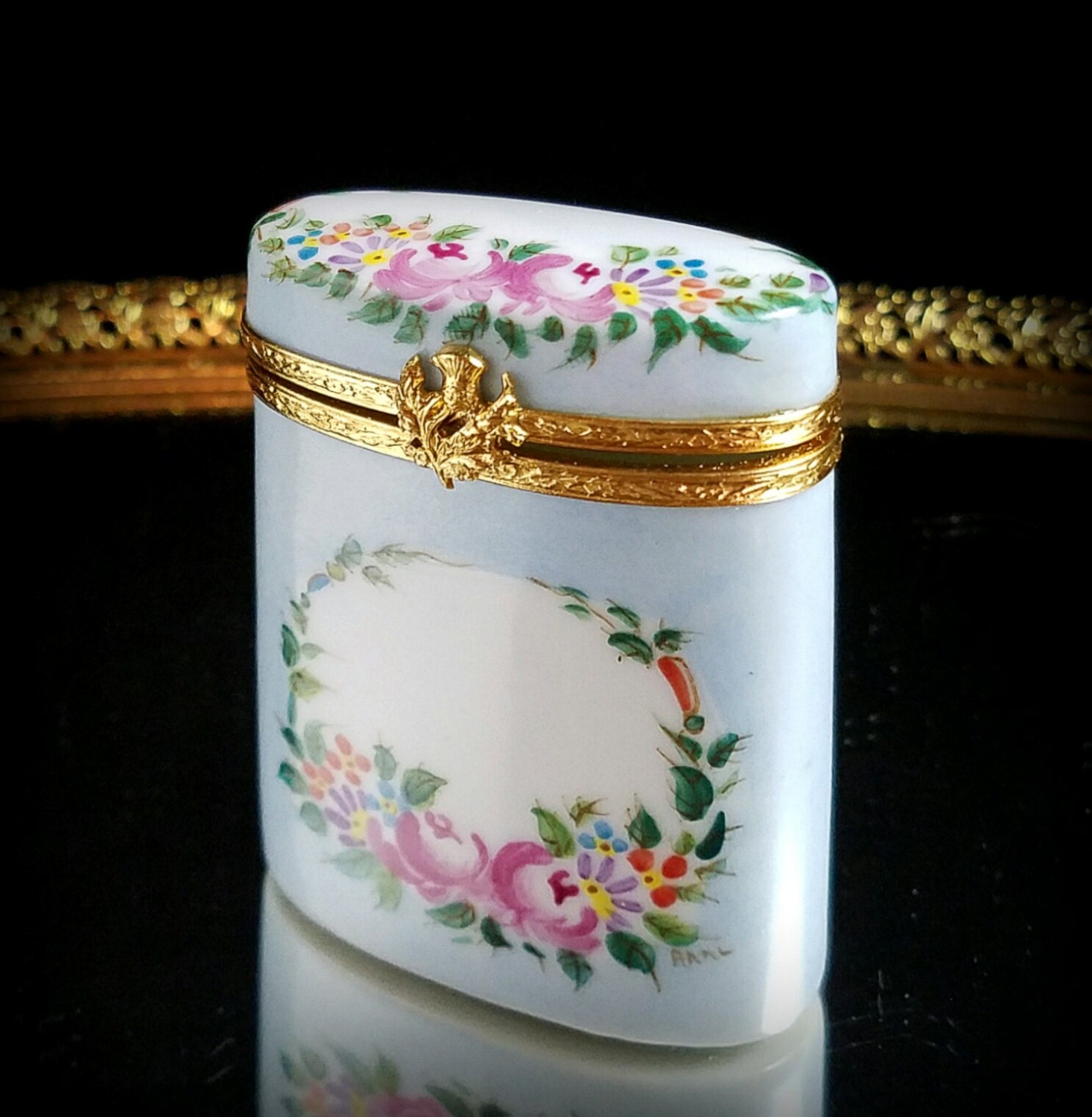 Limoges Pill Box Lipstick Case Limoges Trinket Box Snuff Box