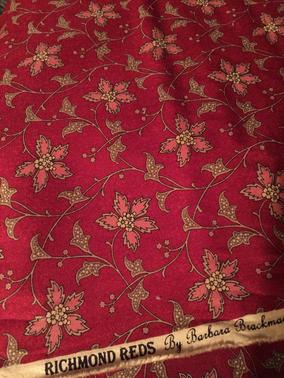 Civil War Fabric 1862 Richmond Reds by Barbara Brackman for Moda 8300 14 Beautiful Red 18701900
