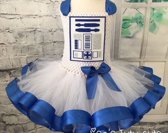 R2D2 tutu, R2D2 tutu dress, R2D2 tutu costume, R2D2 costume, R2D2 comic con, Star Wars tutu, Star Wars wedding, Star Wars costume,