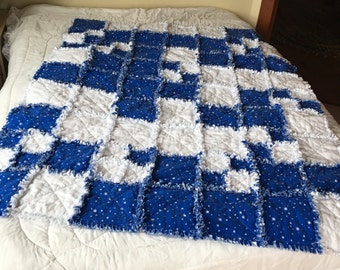 Blue/white flannel Rag throw