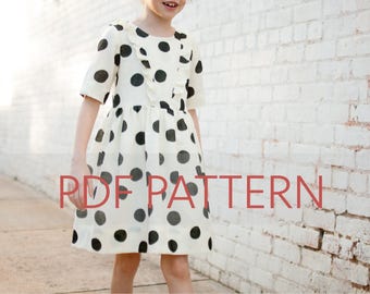 Marlow Dress PDF, girl dress pattern, girl patterns, dress pdf, girl sewing pattern, kids pattern, girl pdf, sewing pattern,summer dress pdf