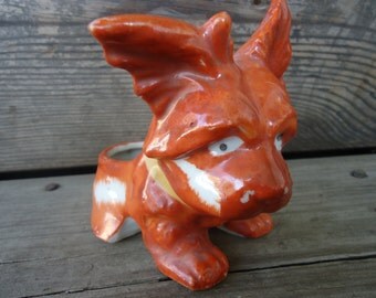Orange Scottie Dog Planter
