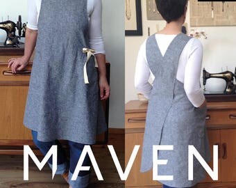 The Maria Wrap Apron PDF sewing pattern, Japanese apron, womens sewing pattern, apron pattern, PDF pattern, sewing pattern, PDF, apron pdf