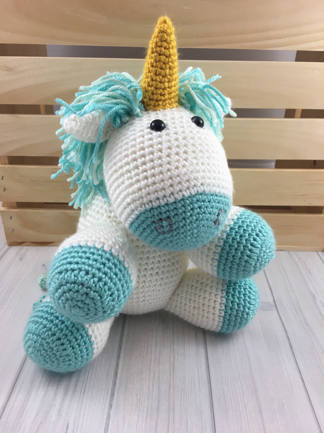 giant blue unicorn stuffed animal