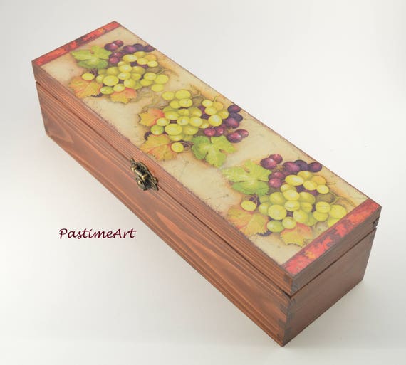 Wine box vine decor box wooden wine box wooden decoupage