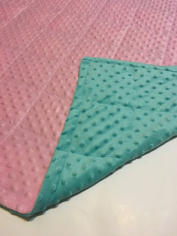 Light Pink/Aqua weighted blanket 35X40 & 40X60