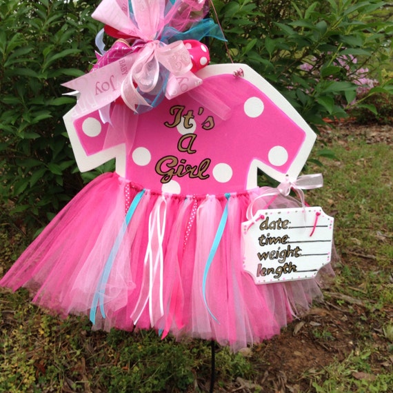 Baby Girl Hospital Door Hanger-Wood Tutu Door Hanger-Girl Hospital Door ...