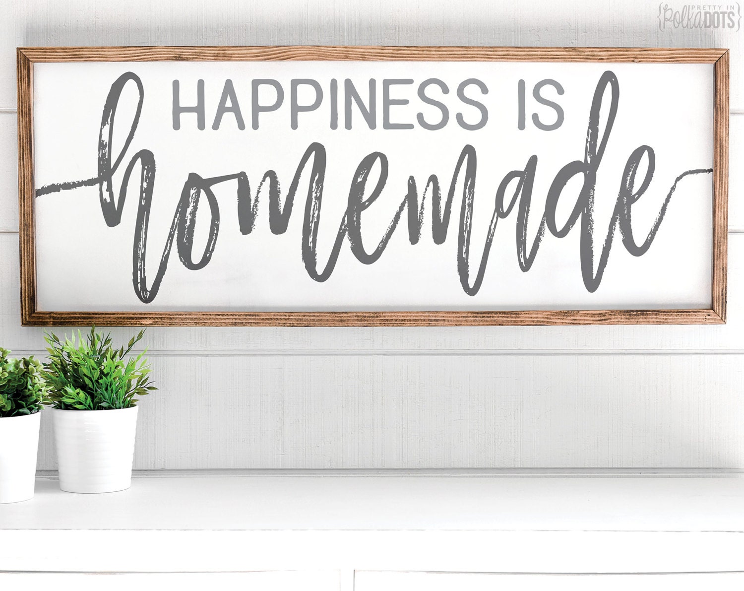 Happiness is Homemade FREE SHIPPING Farmhouse Wood Sign