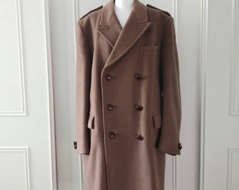Gieves and Hawkes Saville Row Wool overcoat 1960's vintage overcoat Gieves brown double breasted overcoat men's overcoat size 44R