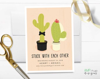 Cactus Save the Date Printable - Southwest Wedding Save the Date - Succulent Save the Date - Funny Save the Date -Cactus Printable Download