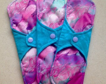 4-9" moderate cloth menstrual pads organic bamboo hemp and cotton absorbent core fabric sanitary napkins washable and reusable cloth pads