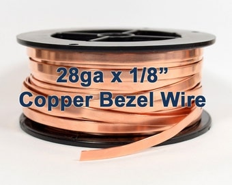 28ga x 1/8" Copper Bezel Wire - Choose Your Length