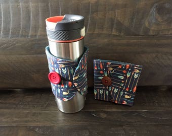Insulated Mug Wrap / Coffee Cosy - Arrows