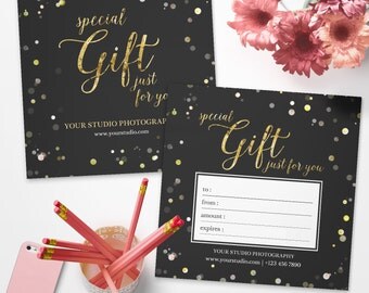 Photography Gift Certificate Template for Photographer - INSTANT DOWNLOAD - GC008