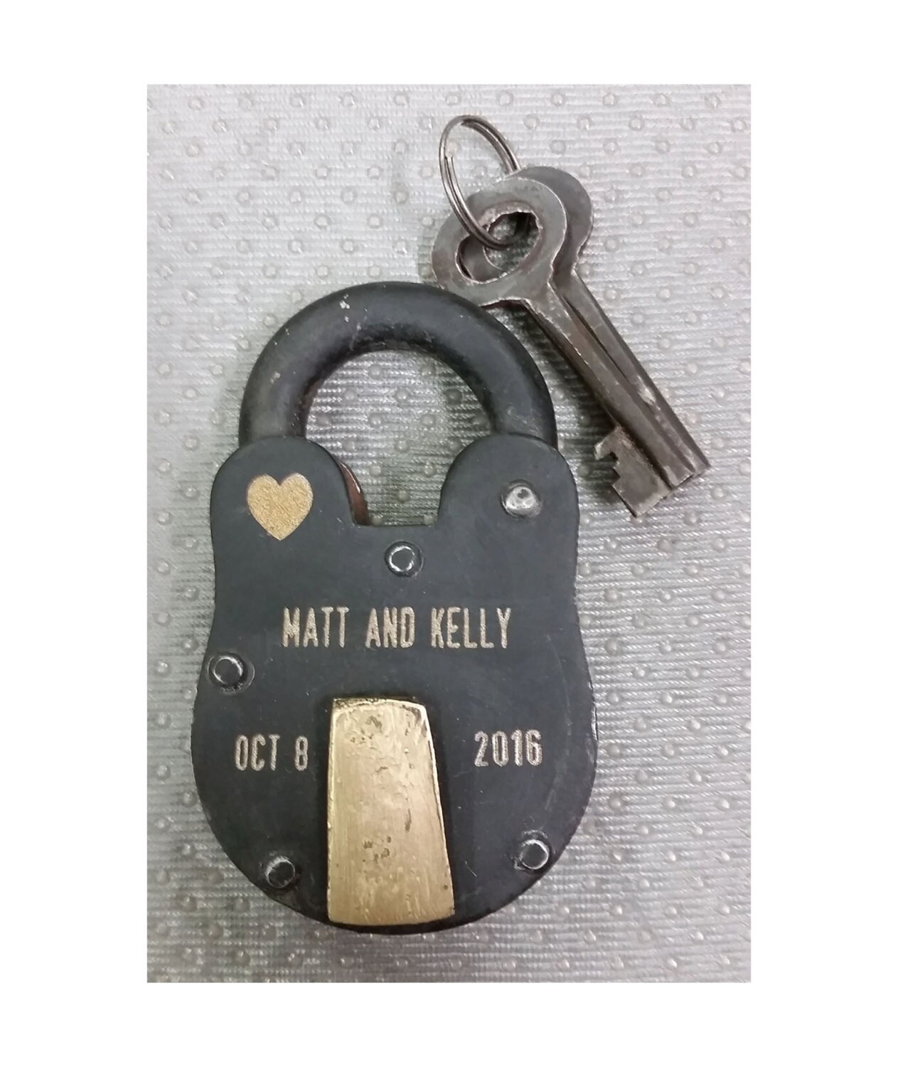 Engraved Lock Antique Vintage ENGRAVED PADLOCK Love Lock Personalized