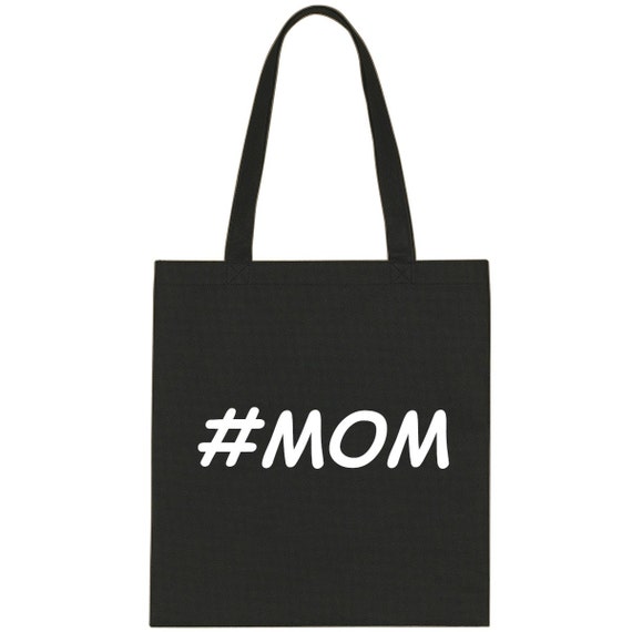 Mom tote bag for a new mom canvas tote bag black