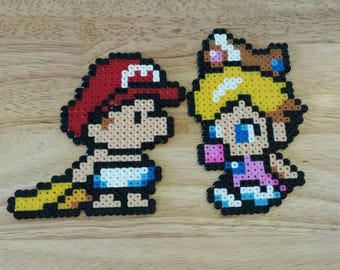 Baby Mario and Baby Peach Hama Beads