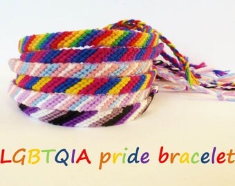 LGBTQIA bracelet pride flag woven friendship bracelet gay lesbian bisexual transgender pansexual intersex asexual genderfluid lgbt lgbtq