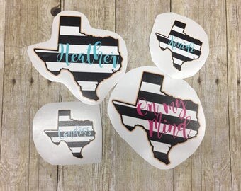 Texas Decal-Black and white Texas decal-Texas Decal-Texas-Yeti decal-Texas Sticker-Yeti Sticker-Sticker-Floral-State of Texas-Texas Stripe