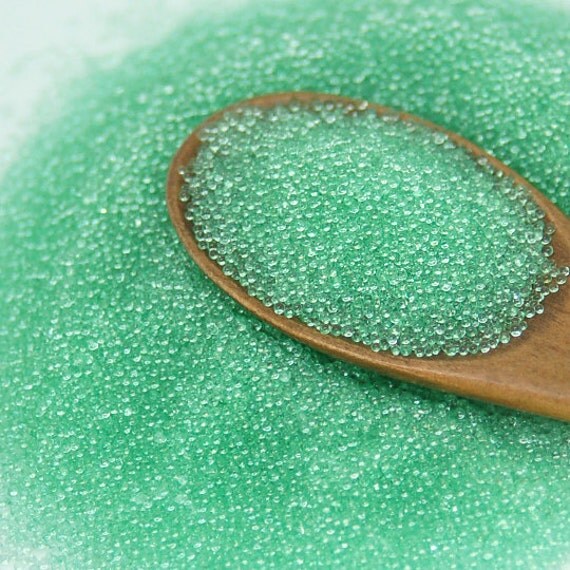 30g No Hole Micro Glass Beads mintgreen clear color