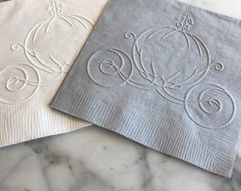 Cinderella Carriage Hand Embossed Cocktail Napkins