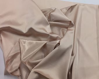 Champagne 58 inch 2 way stretch charmeuse satin-super soft silky satin-wedding-bridal-prom-nightgown-sold by the yard.