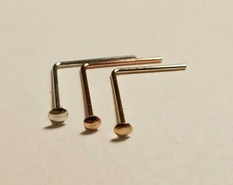 Gold Nose Stud Set of 3 Nose Studs - Tiny Nose Ring - Small Nose Studs - Rose Silver Gold Nose Jewelry - Tiny set of Nose Rings