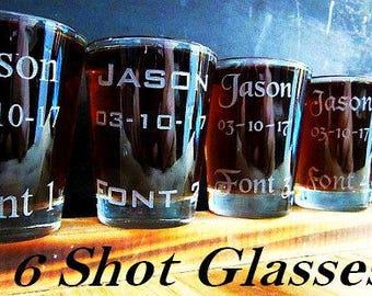 6 Will You Be My Bridesmaid Shot Glass, Will You Be My Groomsman, Wedding Keepsakes, Groomsman Proposal, 6 Engraved Groomsmen Wedding Gifts