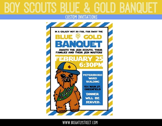 Blue And Gold Banquet Invitation Ideas 6