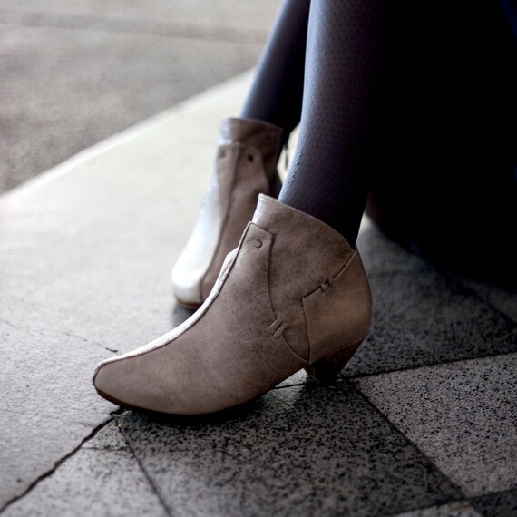 beige fall booties