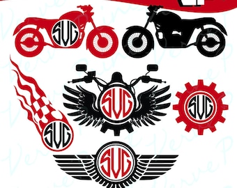 Motorcycle Monogram Svg, Motorcycle Svg, Ai, Eps, Pdf, Png Cutting file, Silhouette Clip Art svg Commercial use