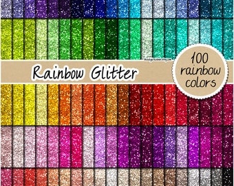 SALE 100 glitter digital paper rainbow glitter digital paper glitter clipart scrapbooking printable glitter 12x12 pastel gold silver pink