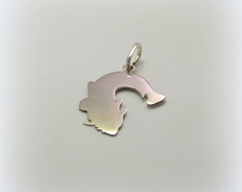Silver Catfish pendant, Sheatfish pendant, Great cat-fish