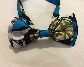 Noeud Papillon double en tissu africain wax imprimé motifs liberty scratch mixte homme femme ethnique original fantaisie