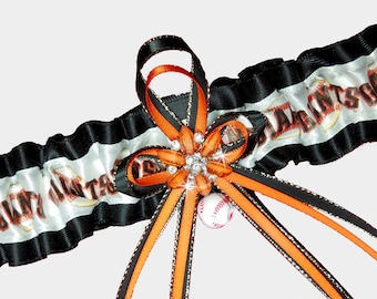 San Francisco Giants Baseball Garter Belt Perfect For Wedding Prom Bridal SF Souvenir Fans Collectors with Baseball Bead Charm