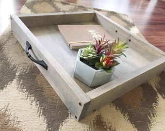 wooden serving tray, magazine tray, farmhouse decor