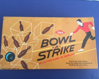 E S Lowe BOWL-A-Strike Board Game 1960's Era