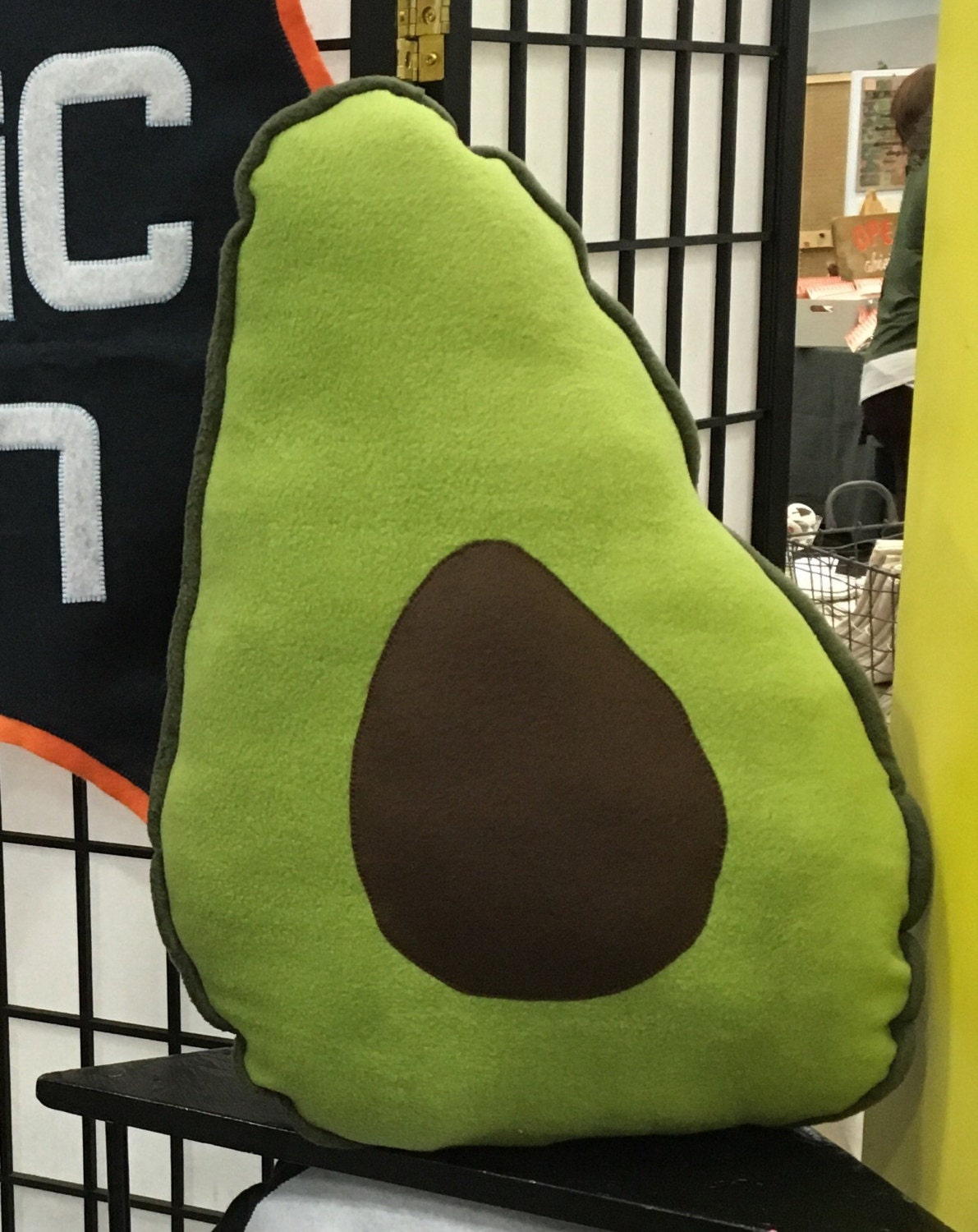 green plush pillow