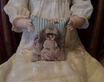 Victorian Kitten Doll Pillow Handmade