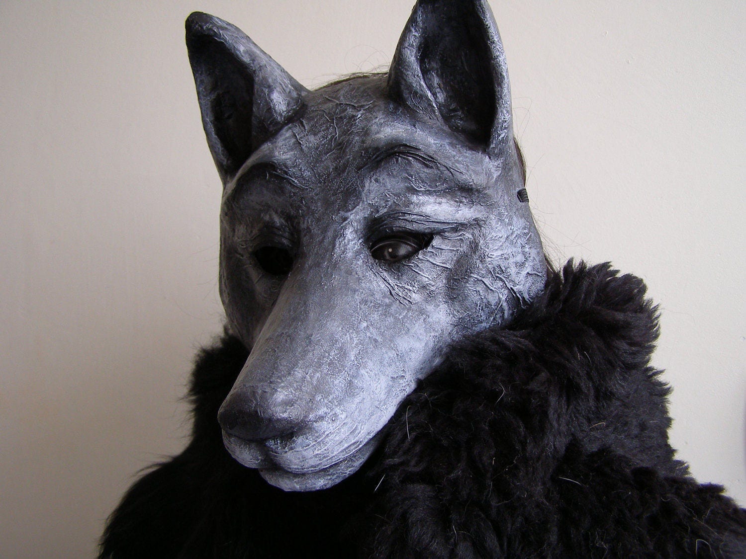 Masquerade mask Wolf mask Dog mask Paper mache mask Wolf