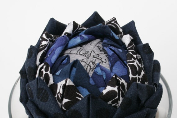 Items similar to Midnight Whispers navy blue black white ...