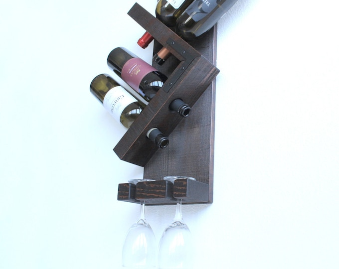 Wine Rack, Wall Mounted Wine Rack, Wood Wine Rack, Vertical Wine Rack