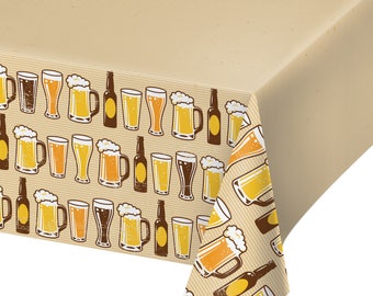Happy Cheers and Beers Party Tablecloth/cheers and beers / Beers party/ beers theme/ beer party /Male party /Beers night party/ Adult party